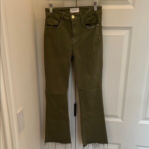 Frame Denim Olive Khaki Flare Pants - size 25